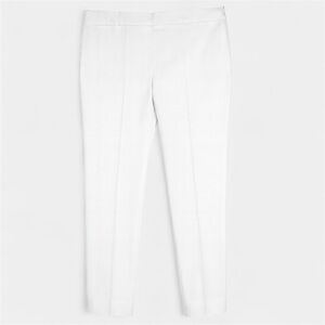 NWT Talbots White Classic Side Zip Pants Cotton Stretch Office Casual Size 12